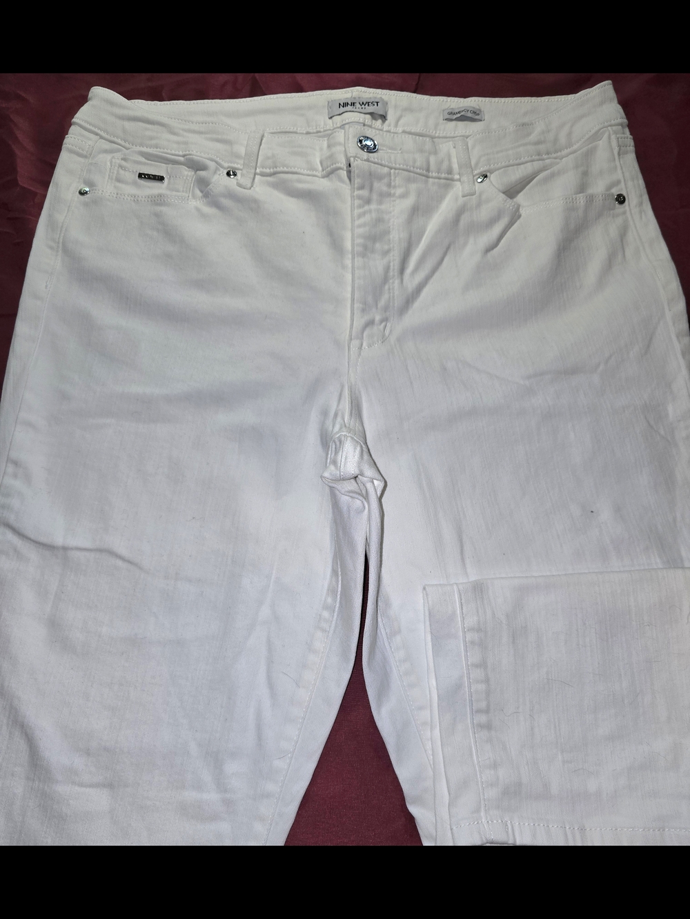 Nine West Women's White Straight Jeans - Classic Straight Fit